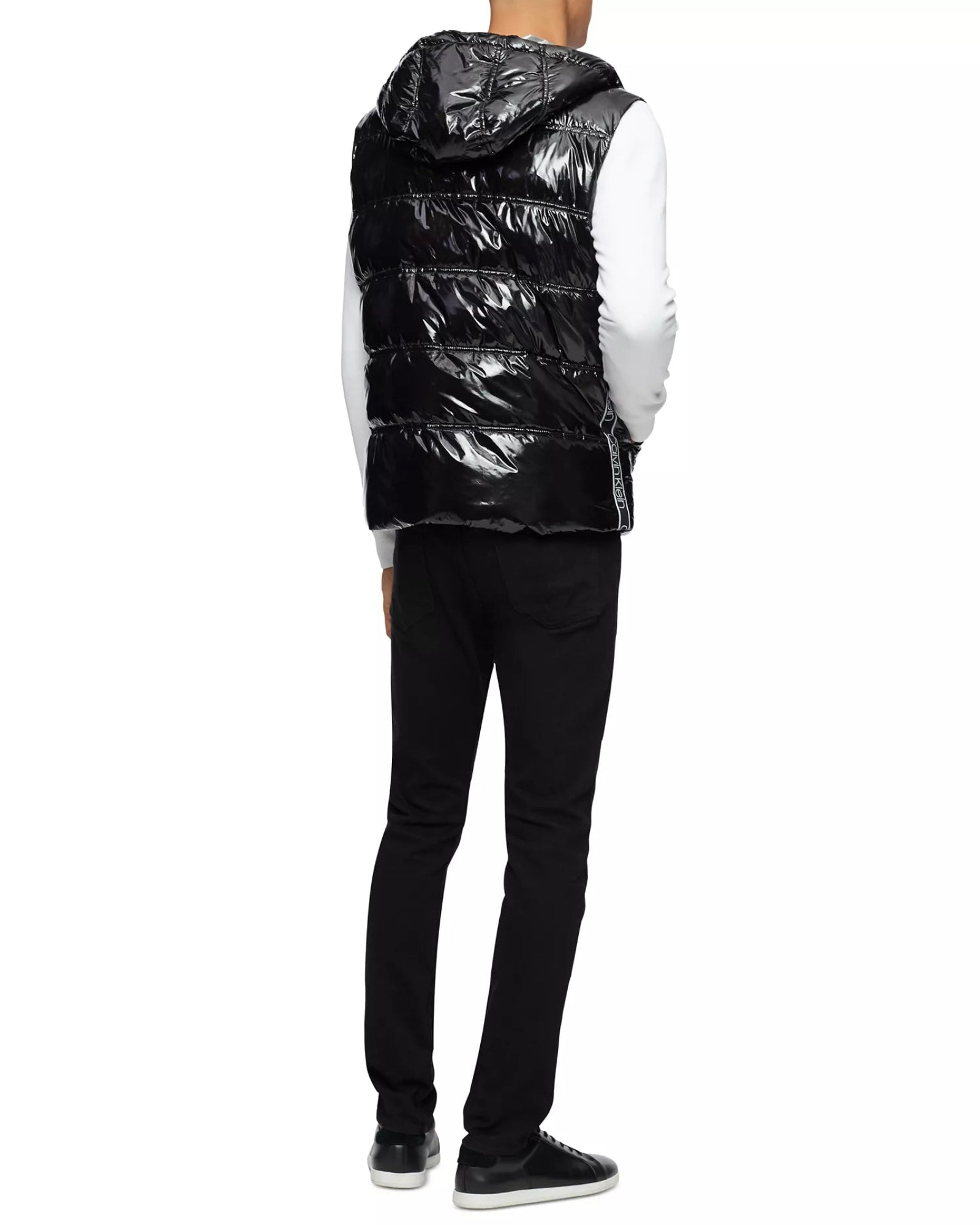 CALVIN KLEIN Men's Hooded Puffer Vest Charcoal