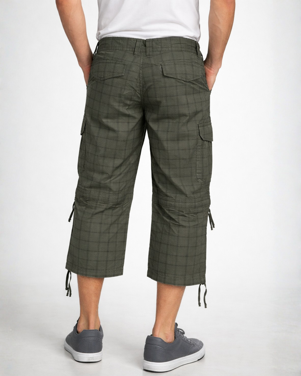 CROSSFIELD - Men's 100% Cotton Plaid Cargo Capri Pants