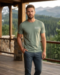 LIVERGY - Men's Sage Green Graphic T-Shirt