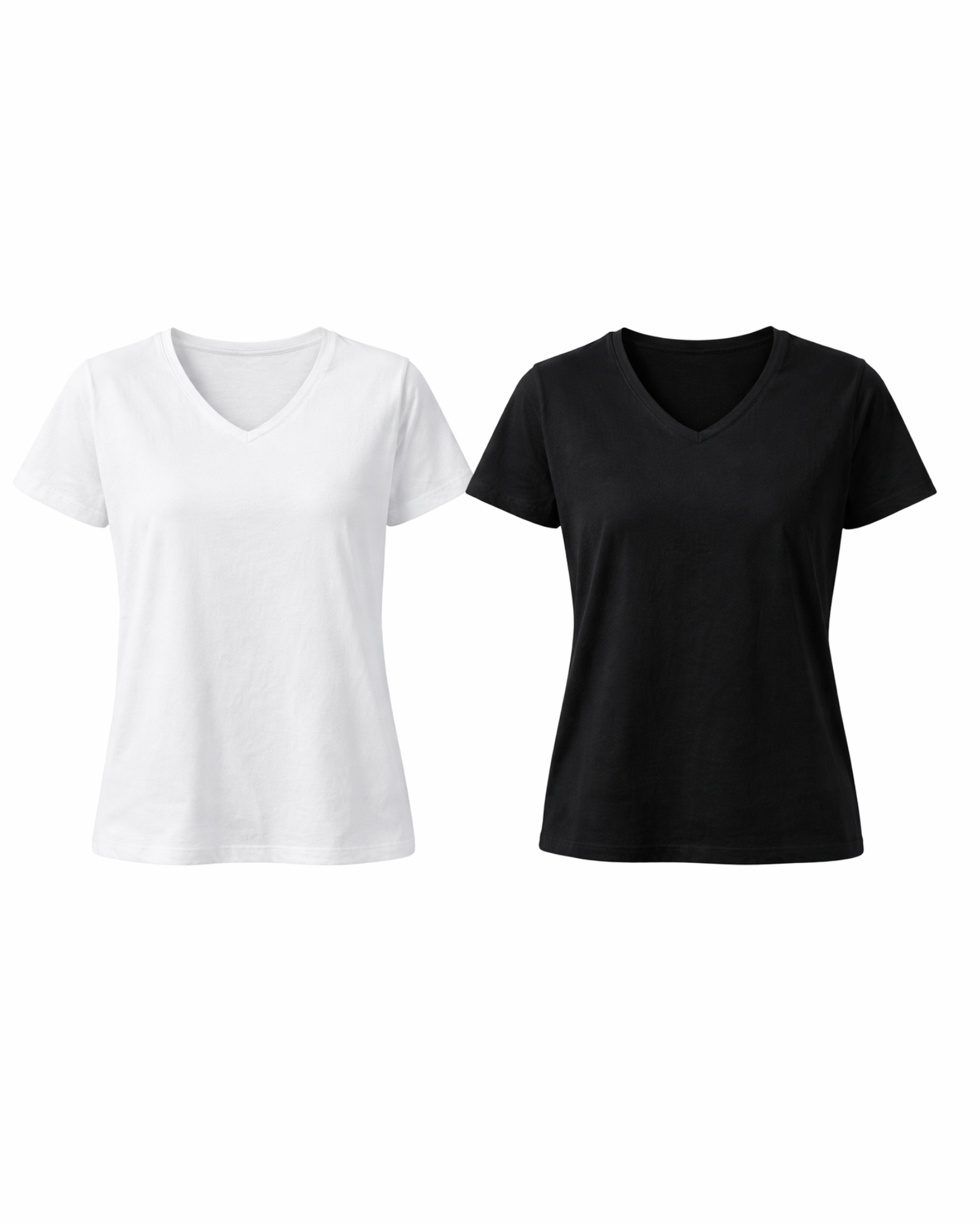 ESMARA - Women’s 2-Pack Relaxed Fit Cotton V-Neck T-Shirts