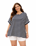 GINA BENOTTI - Women’s Oversized Striped Viscose Blend Top