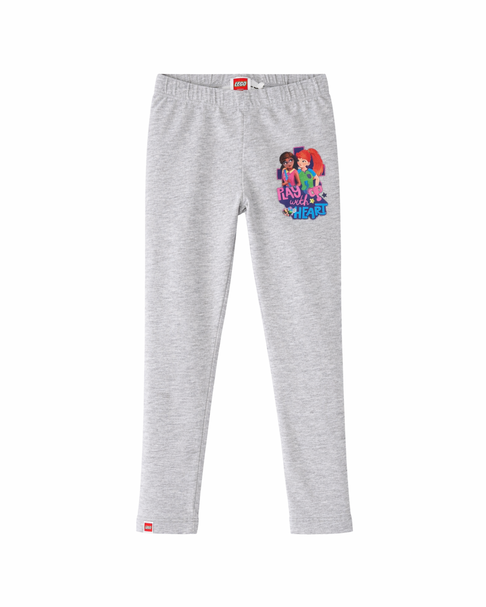 LEGO - Girls’ Heather Grey Cotton Blend Graphic Leggings