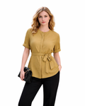 ALFANI - Short Sleeve Tie Waist Top