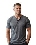 SPLASH - Men’s Charcoal Heather Short Sleeve Henley