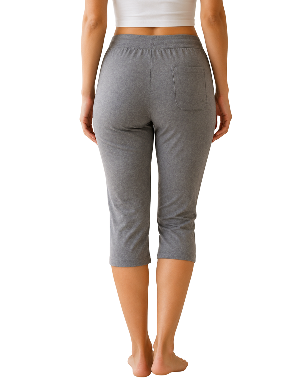 ESMARA - Women’s Grey Cropped Capri Trousers