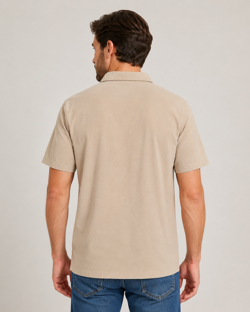 ZARA - 100% Cotton Beige Polo Shirt