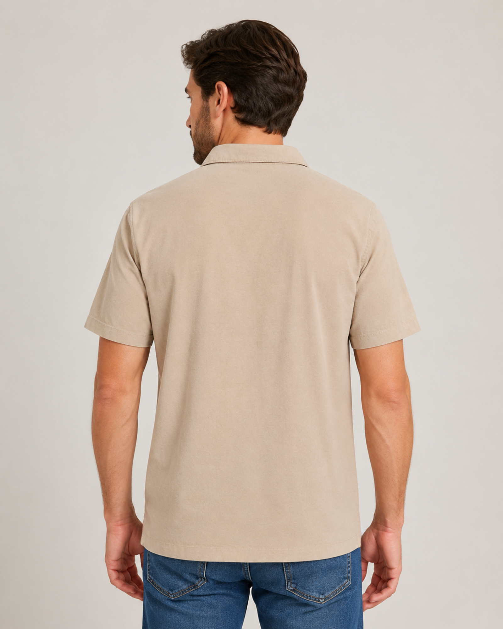 ZARA - 100% Cotton Beige Polo Shirt