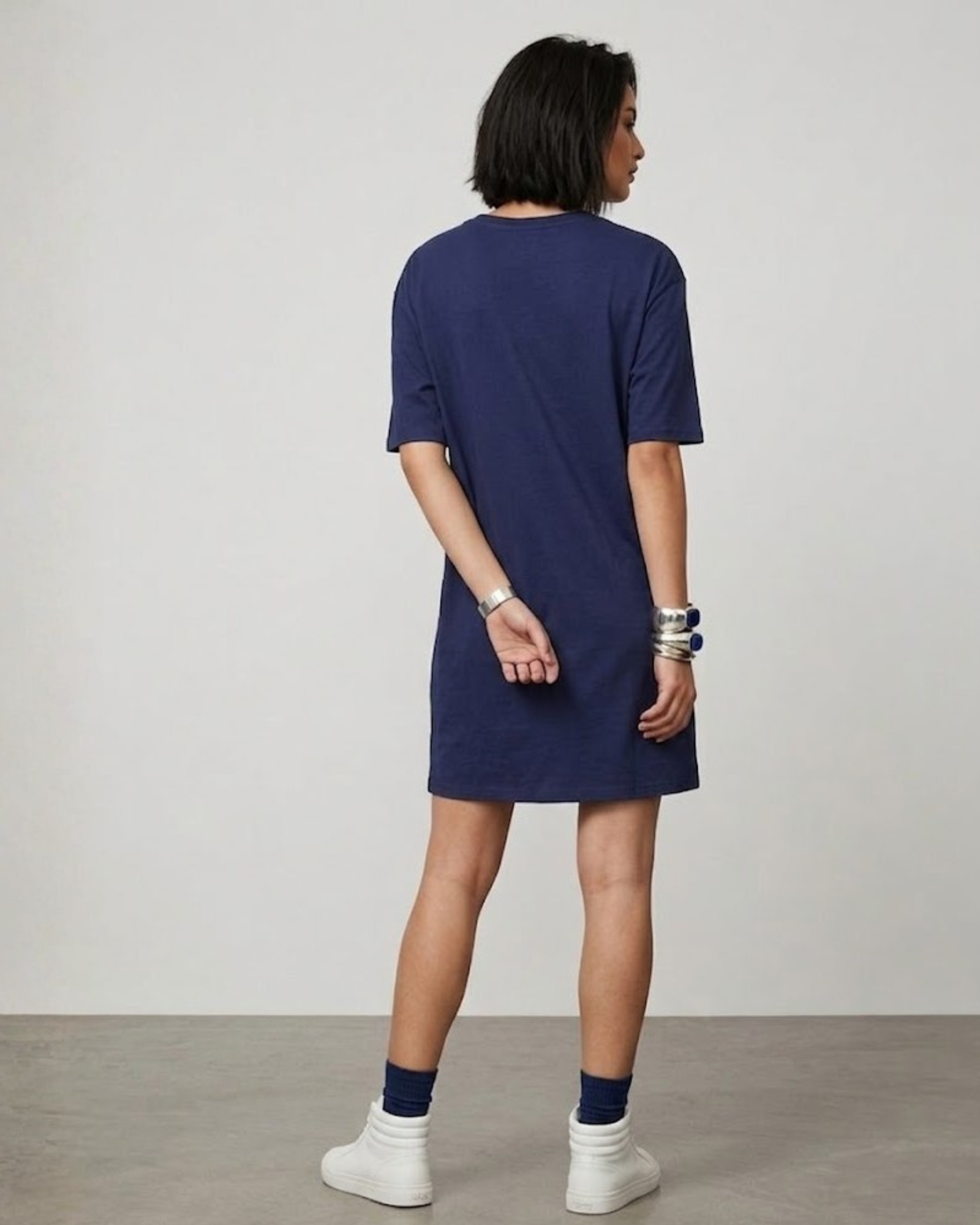 ZARA - Trafaluc Navy "FRAGILE" Graphic T-Shirt Dress