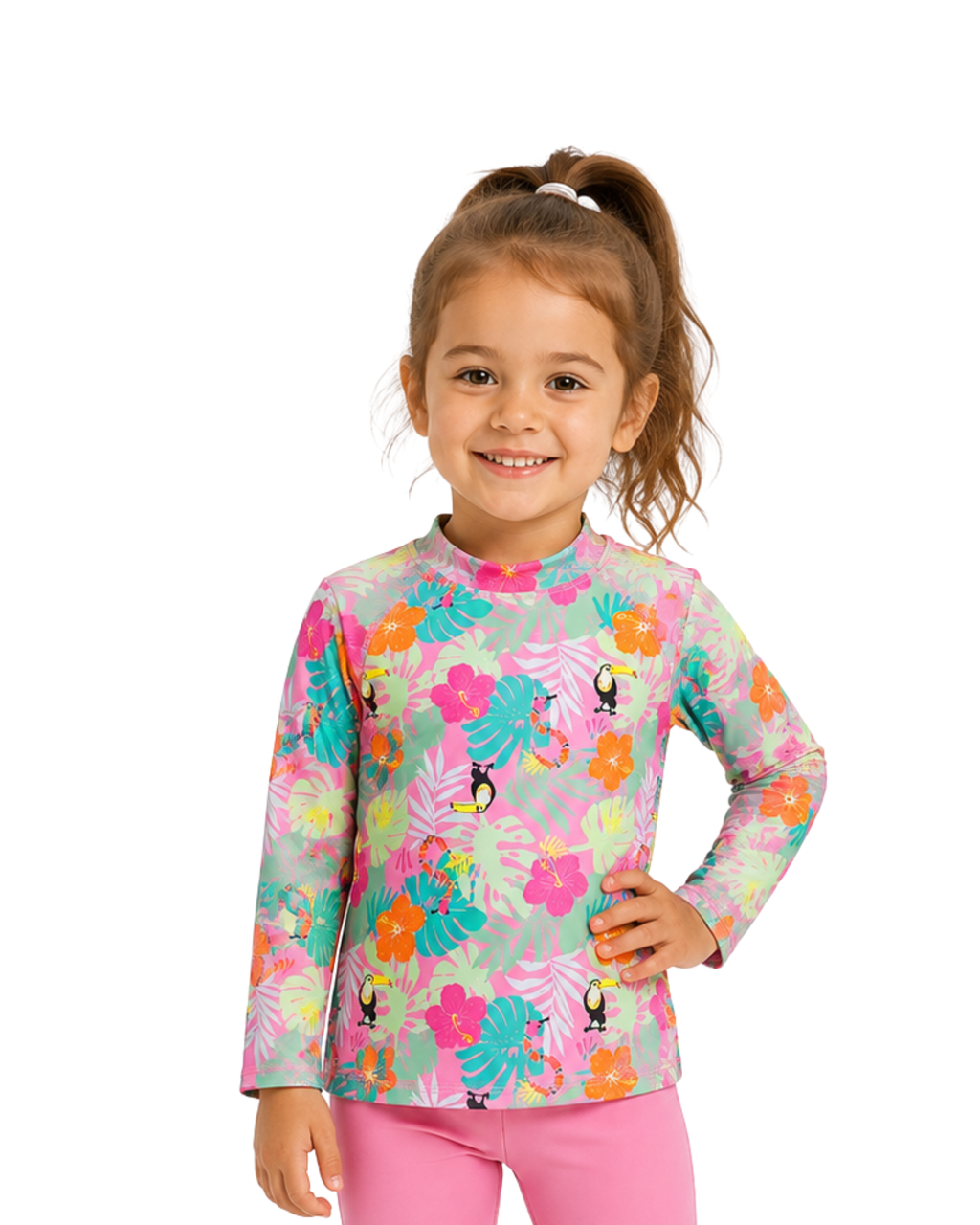 LUPILU - Girls' Tropical UV Protection 50+ Rash Guard Top