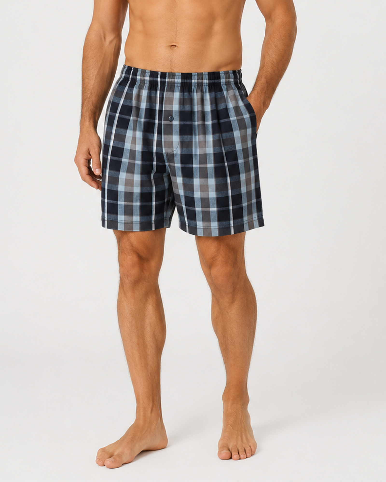 ESMARA MEN - Men's 100% Cotton Plaid Boxer Shorts