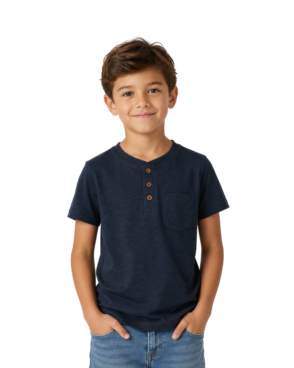 LUPILU - Boys' Cotton Henley Lightweight T-Shirt