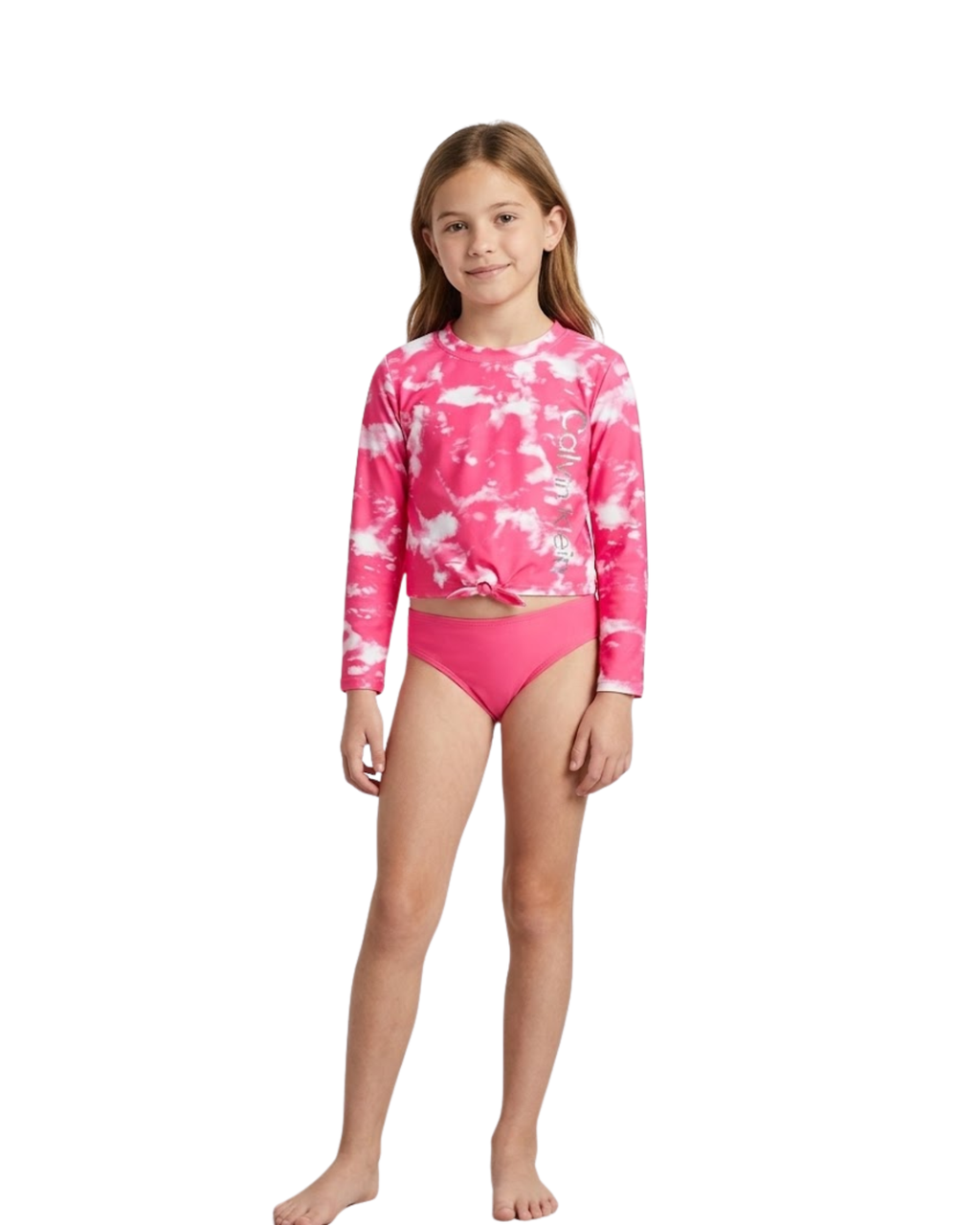 CALVIN KLEIN - Big Girls Rash Guard Top and Bottom Set