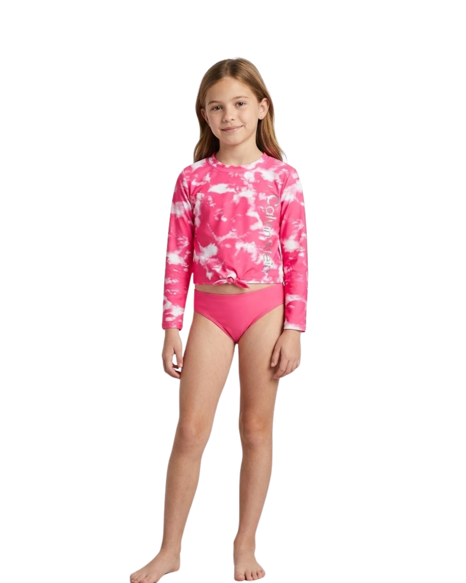 CALVIN KLEIN - Big Girls Rash Guard Top and Bottom Set