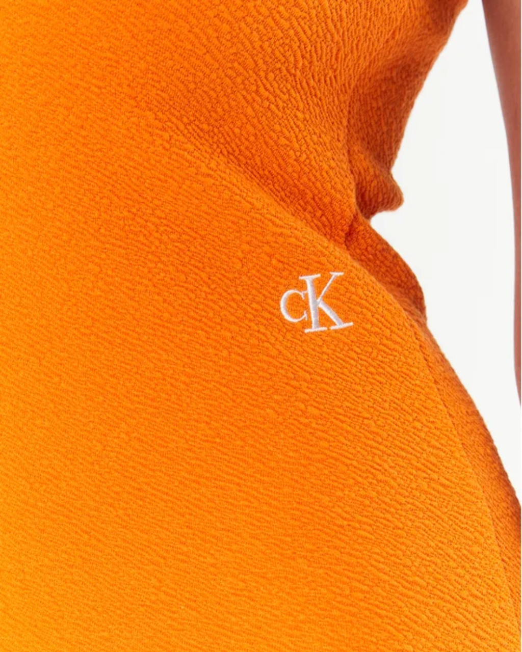 CALVIN KLEIN JEANS - Vibrant Orange Textured Slim Fit Dress