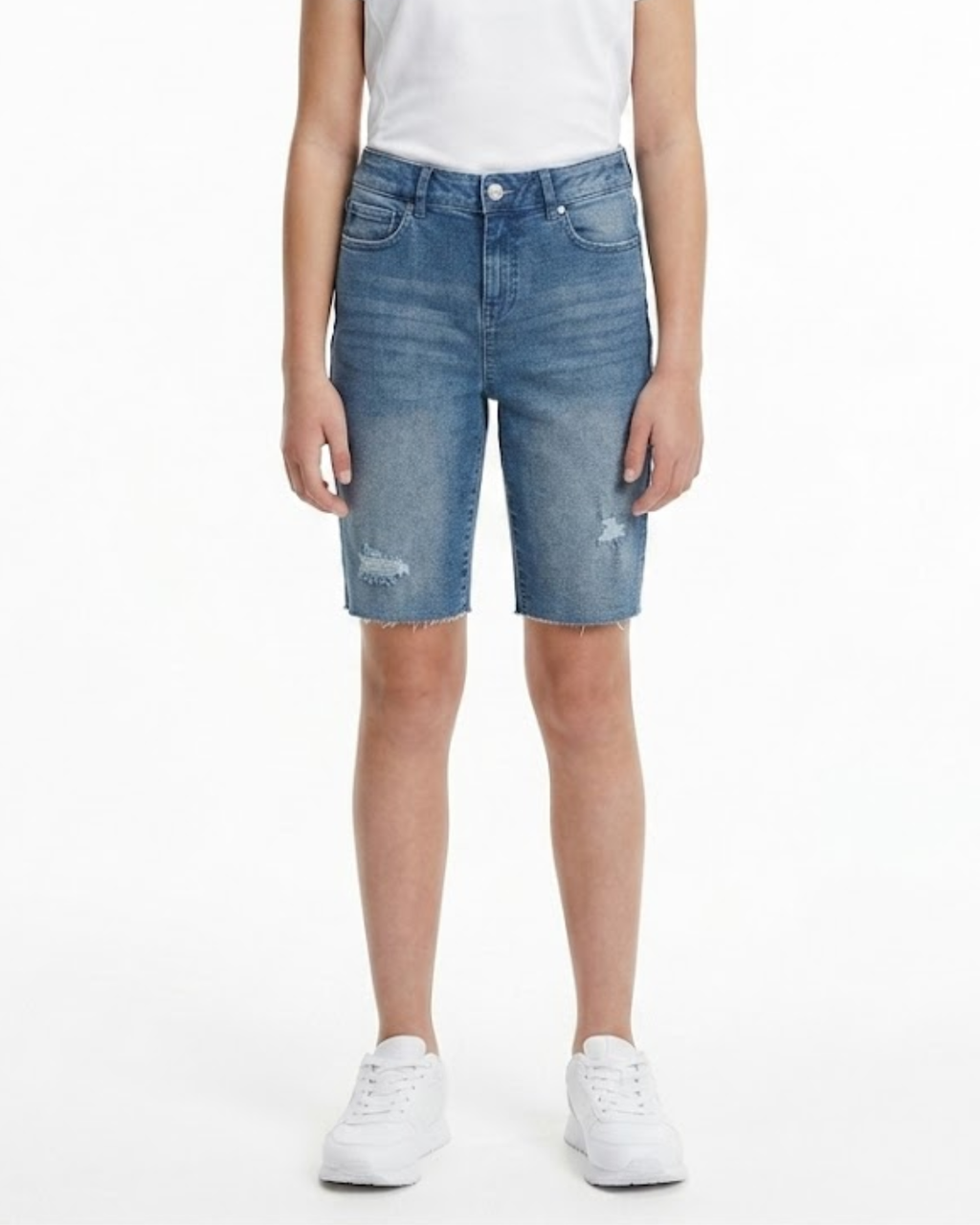CALVIN KLEIN - Big Girls High-Rise Boyfriend Bermuda Shorts