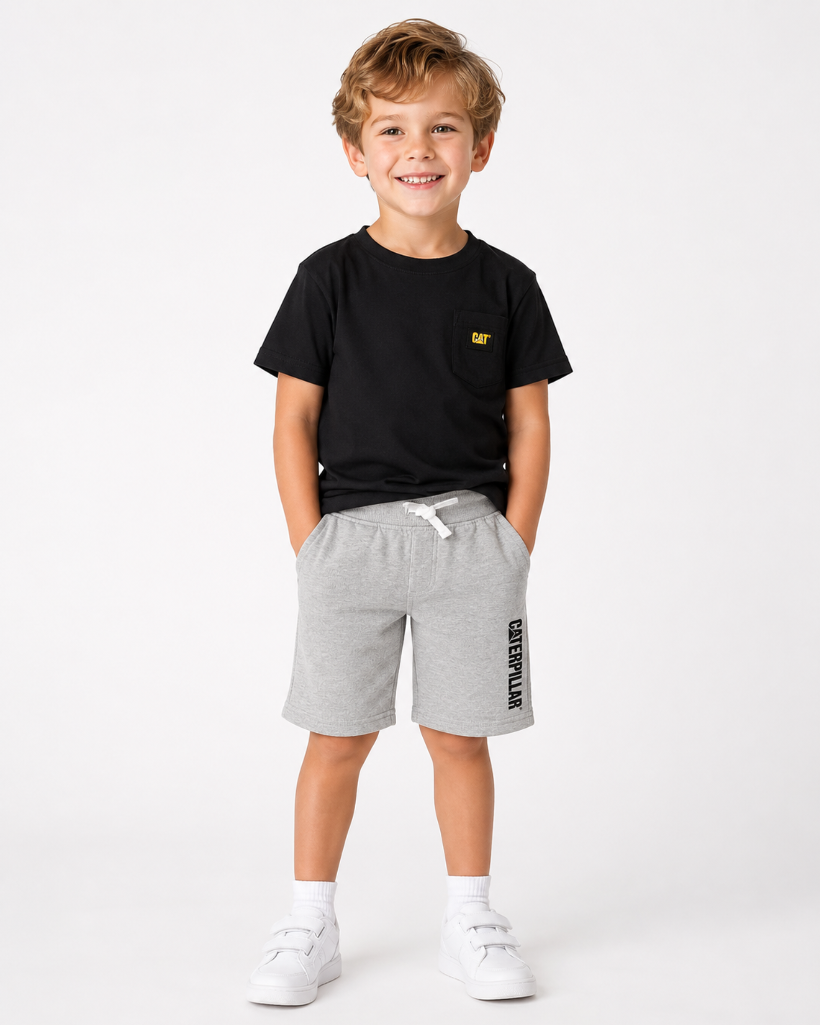 CAT - Kids' Grey Fleece Shorts