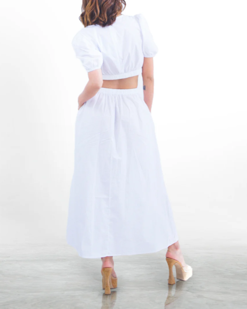 STRADIVARIUS - Women's O-Ring Cut-Out Maxi Dress (Designed for Height 160 cm)