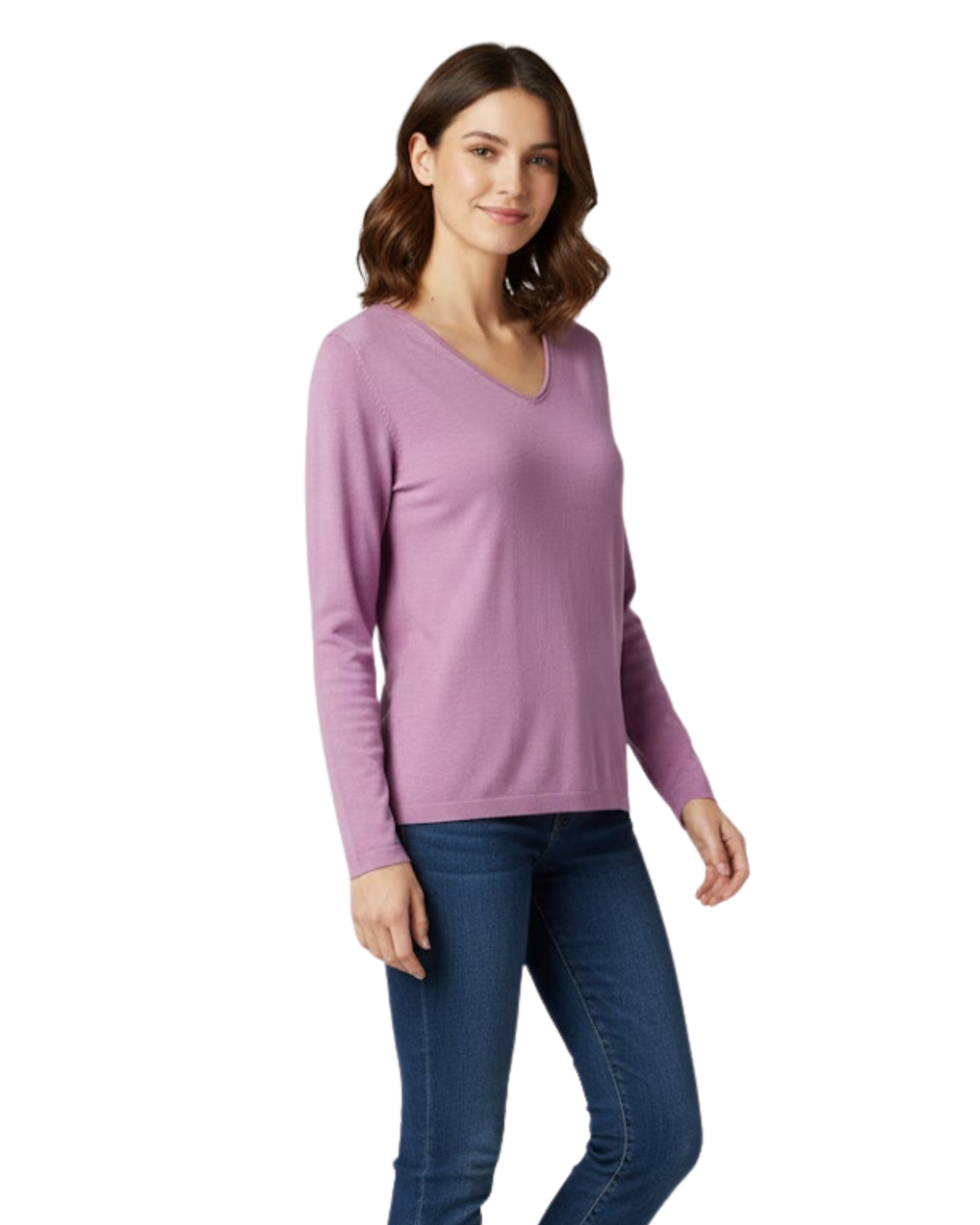 MASSIMO DUTTI - V-Neck 100% Cotton Jumper