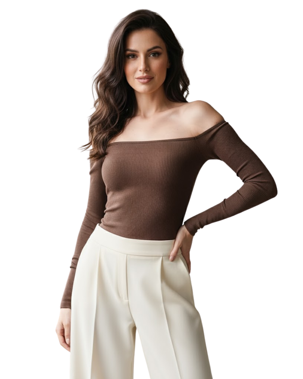 STRADIVARIUS - Ribbed Off-the-Shoulder Top