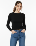 BERSHKA - Black Ribbed Crew Neck Sweater