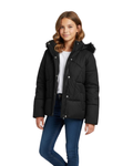 GEMO - Teen Girls' Quilted Puffer Jacket with Faux-Fur Hood