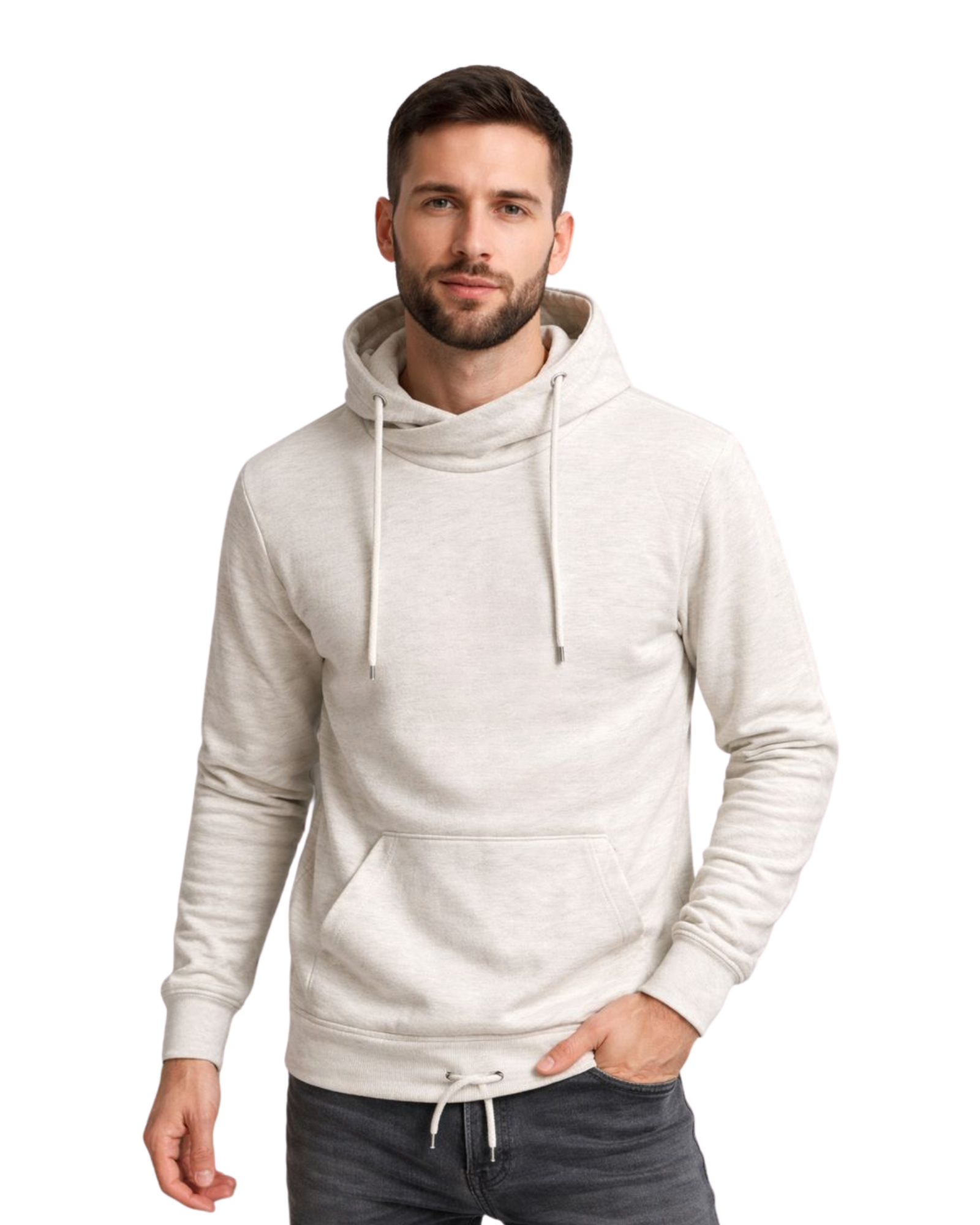 BERSHKA - Men’s Fleece-Lined Cotton Blend Hoodie