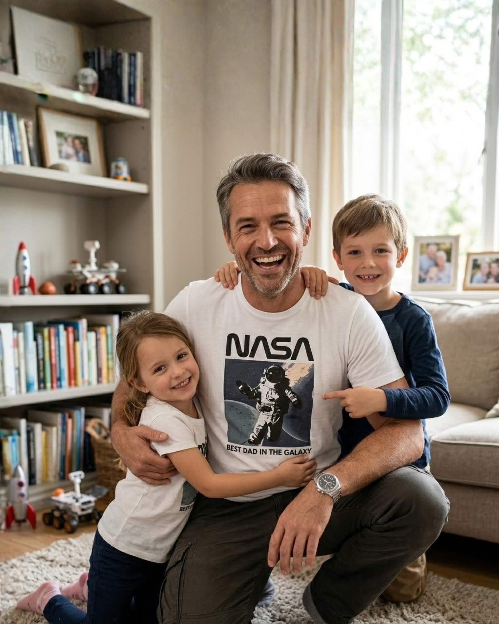 SPACE MISSION - "Best Dad in the Galaxy" NASA Graphic Tee