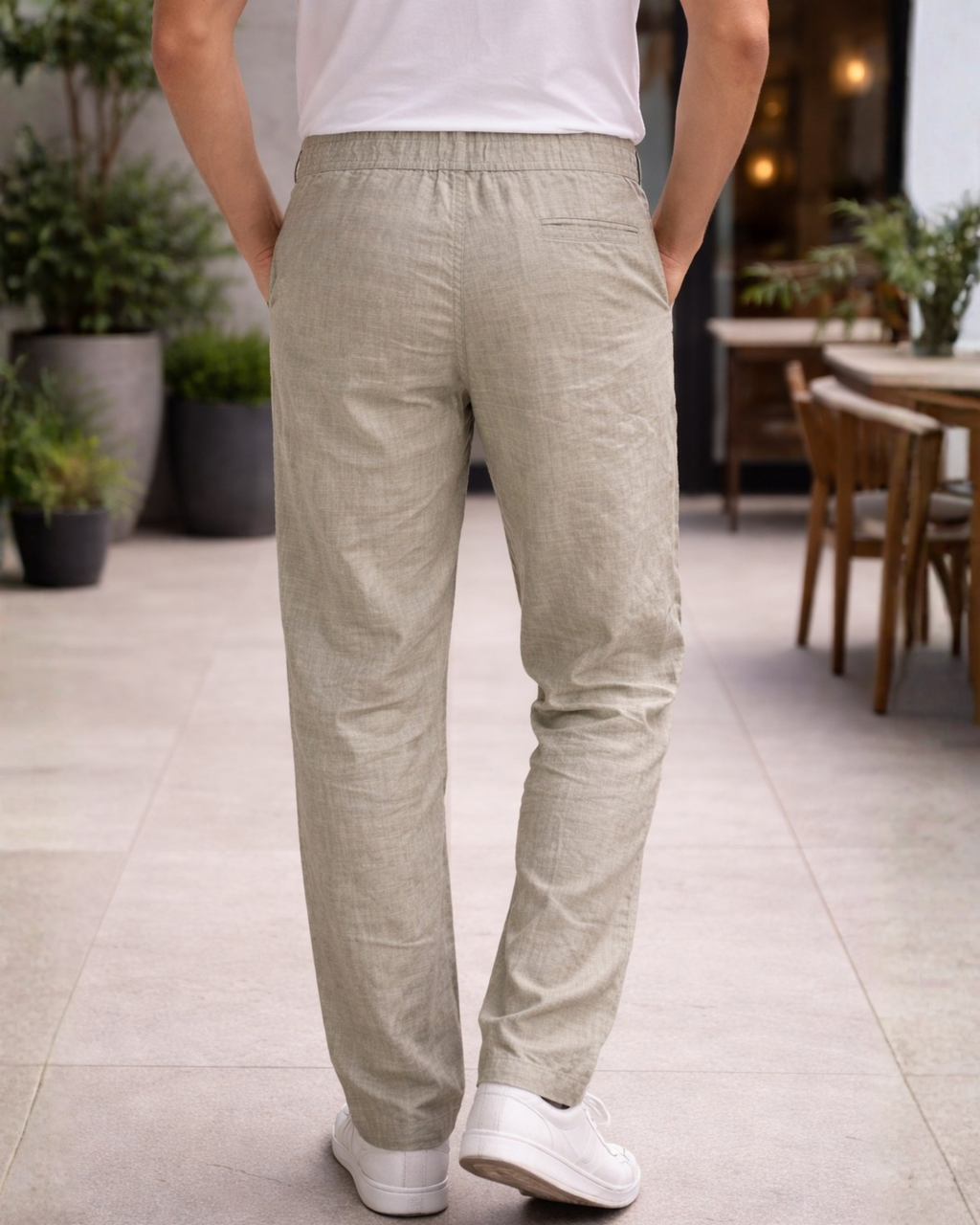 LIVERGY - Men’s Straight Fit Cotton Summer Trousers