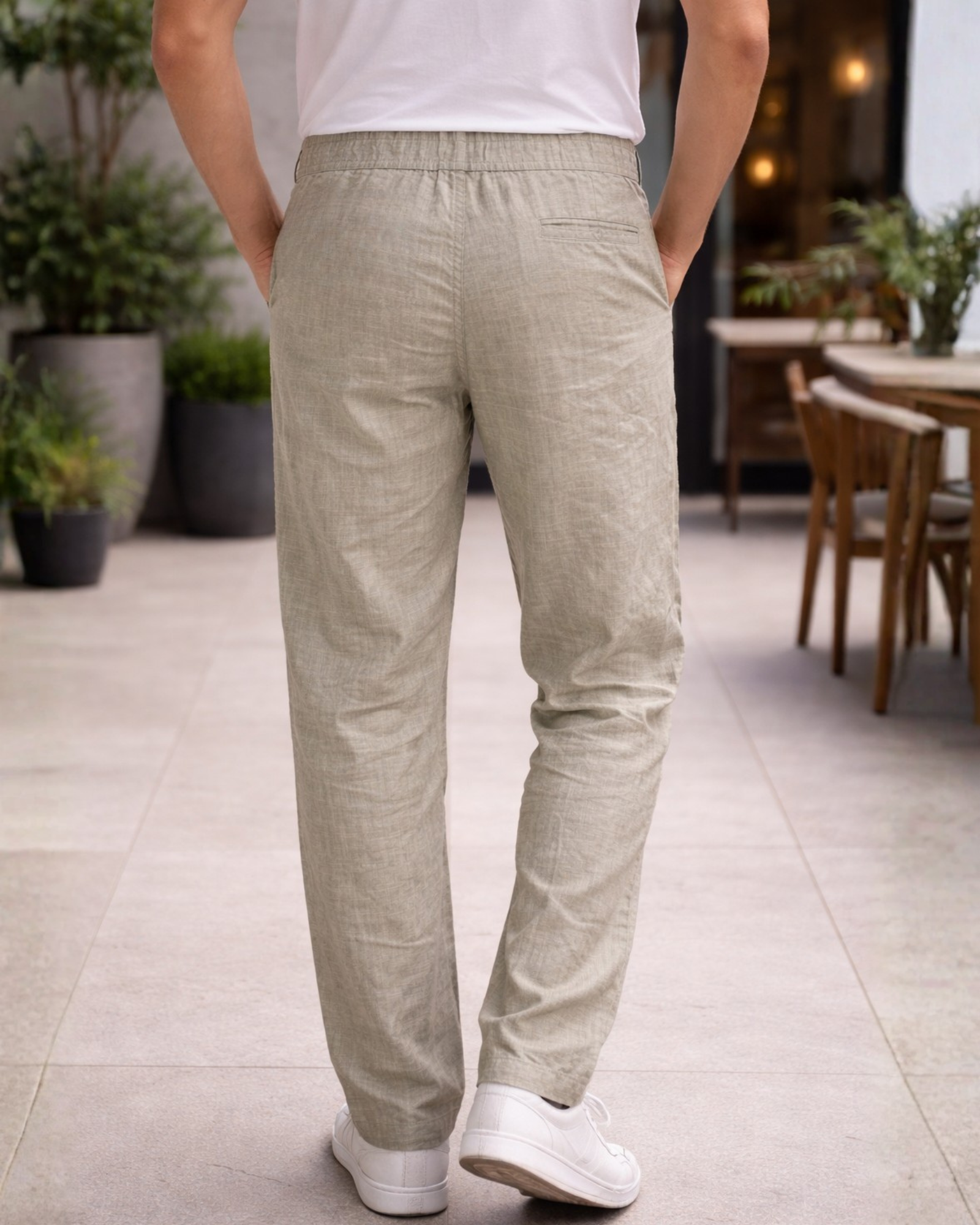 LIVERGY - Men’s Straight Fit Cotton Summer Trousers