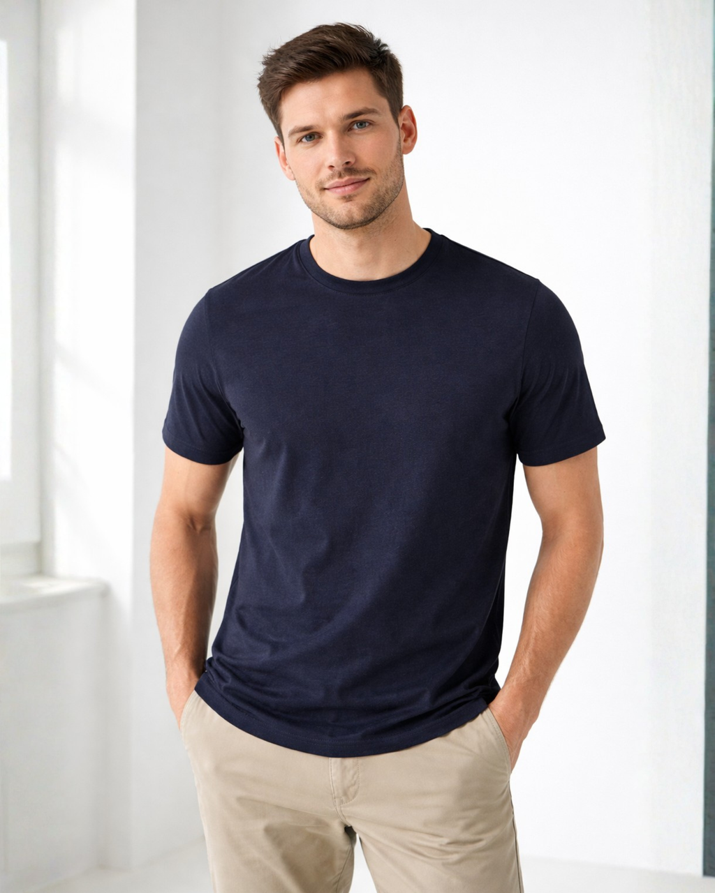 LIVERGY - Men's Cotton Crew Neck T-Shirt