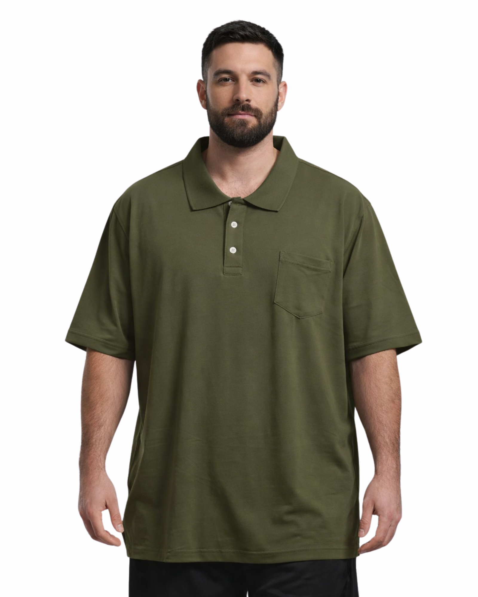 LIVERGY - Men’s 100% Cotton Olive Green Polo Shirt