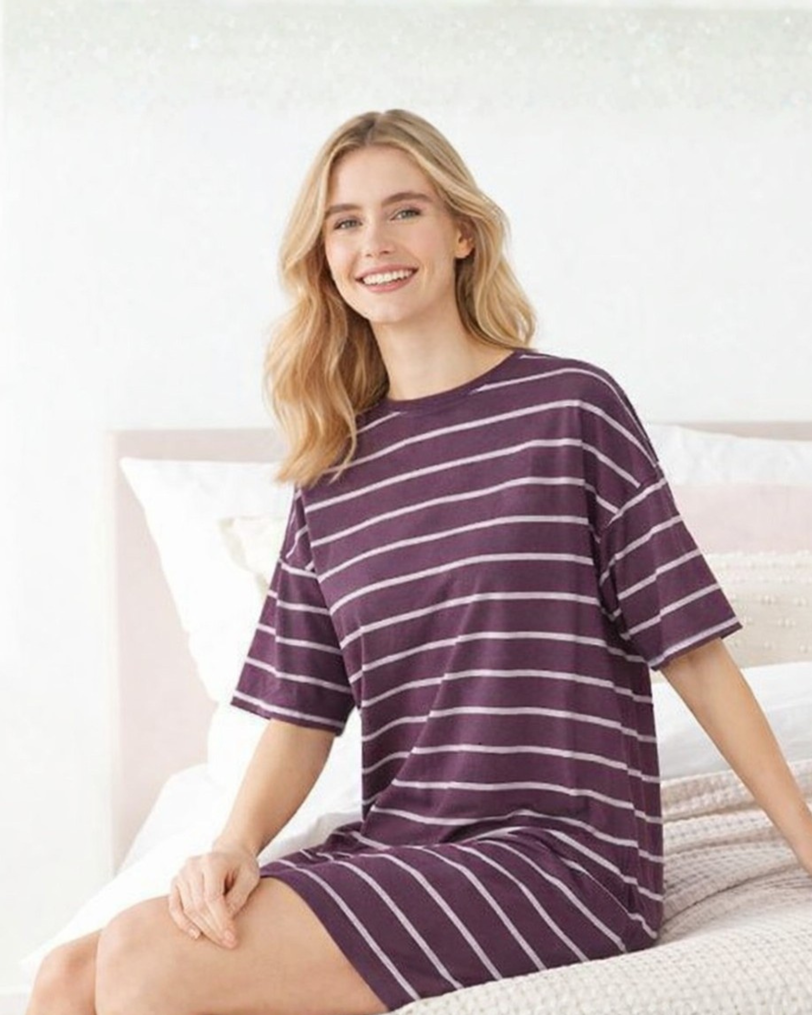 ESMARA - Soft Cotton Blend Sleep Shirt