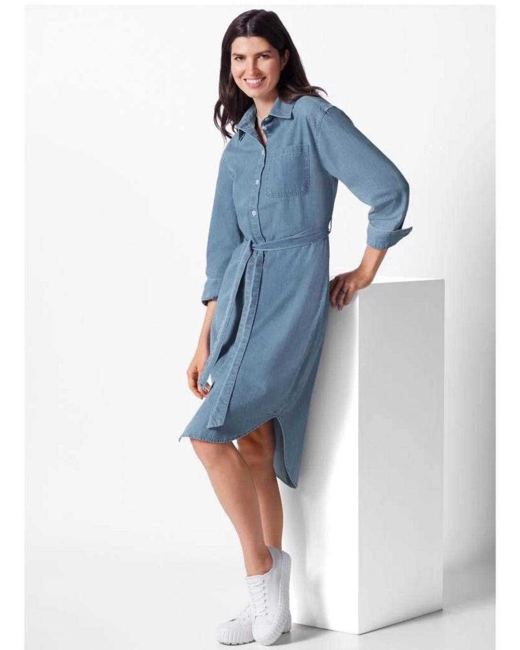 ESMARA - 100% Cotton, Relaxed Fit Shirt Dress