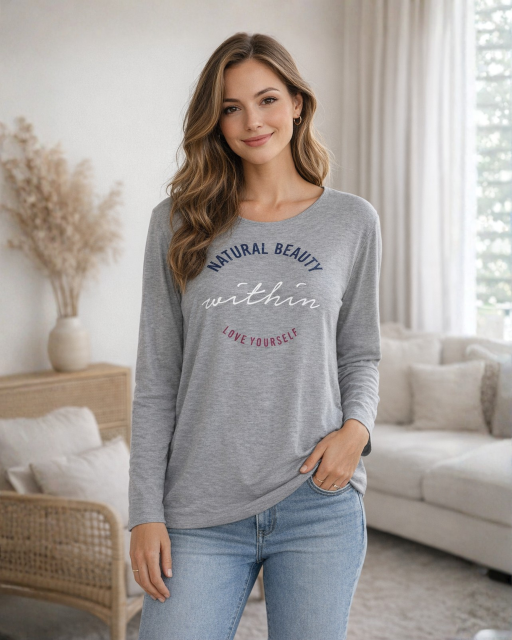 ESMARA - Women’s Relaxed Fit "Love Yourself" T-Shirt
