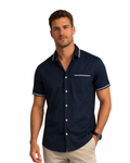 ZARA MAN - Navy Short Sleeve Button-Up Shirt