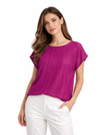 SUZANNEGRAE - Pleated Vibrant Berry Top
