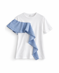 STRADIVARIUS - Asymmetrical Ruffle Detail Cotton T-Shirt