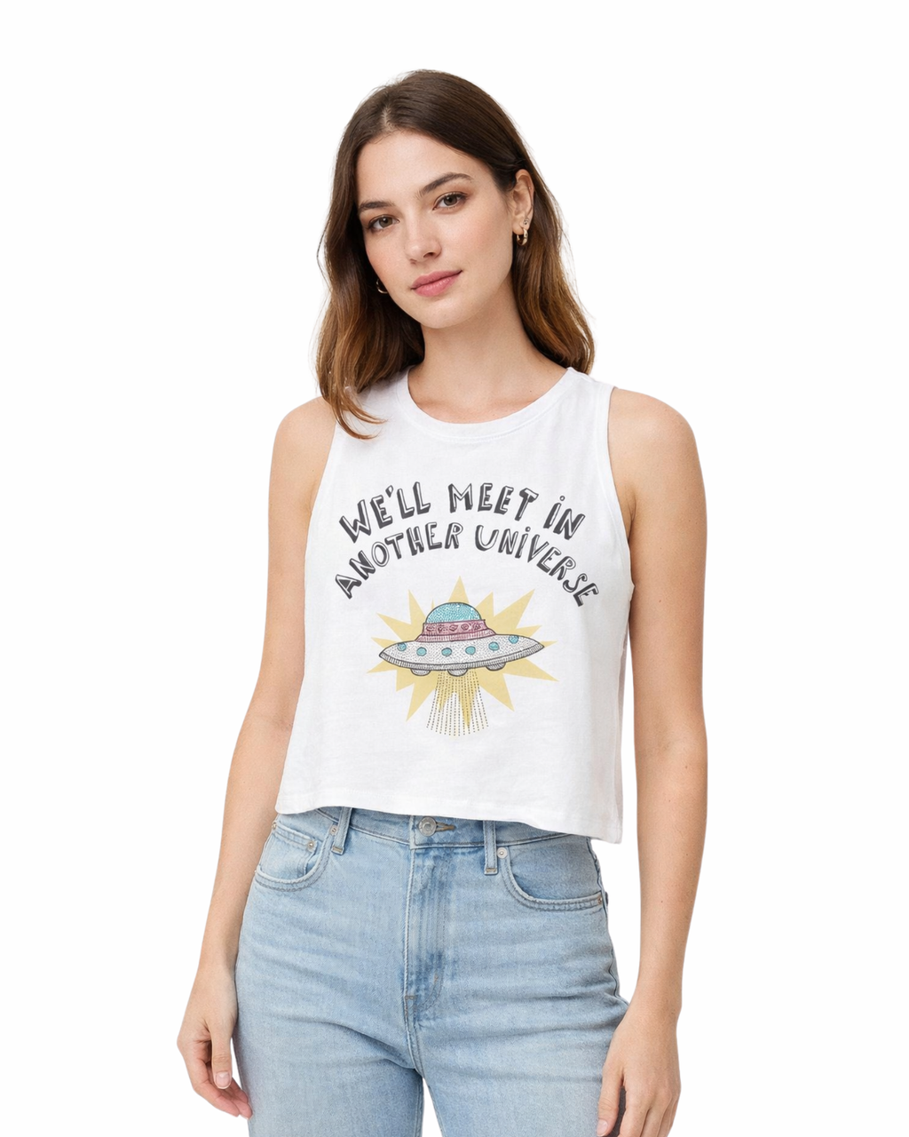 BERSHKA - BSKGIRL White Graphic Tank Top
