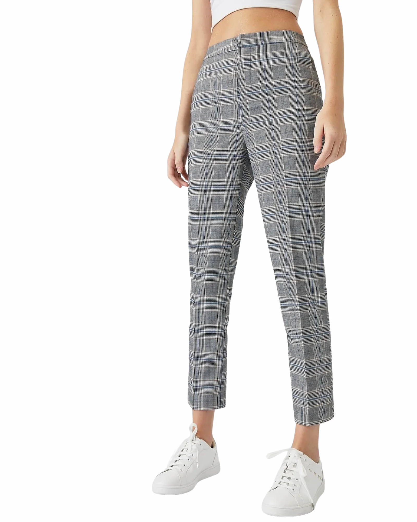 STRADIVARIUS - Grey Check Tailored Trousers
