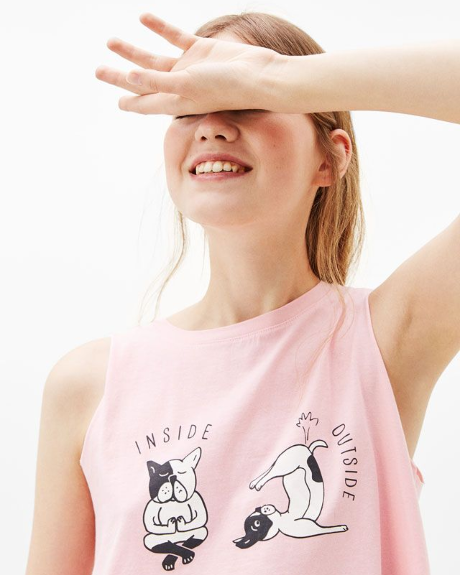 BERSHKA - BSKGirl Cotton Graphic Tank Top
