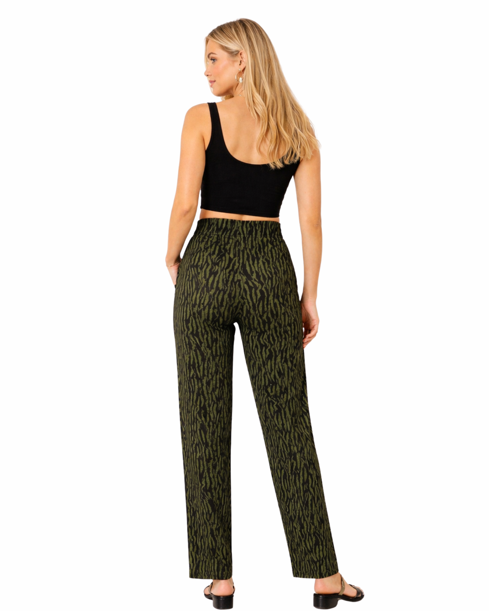 Women’s High-Waisted Zebra Print Tie-Waist Pants