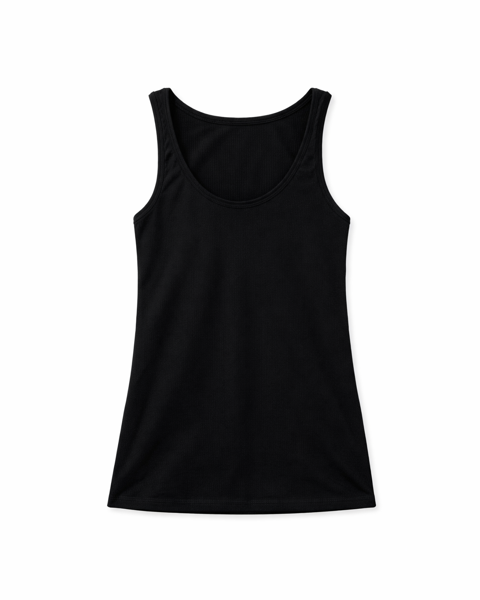 STRADIVARIUS - Basic Ribbed Scoop Neck Tank Top