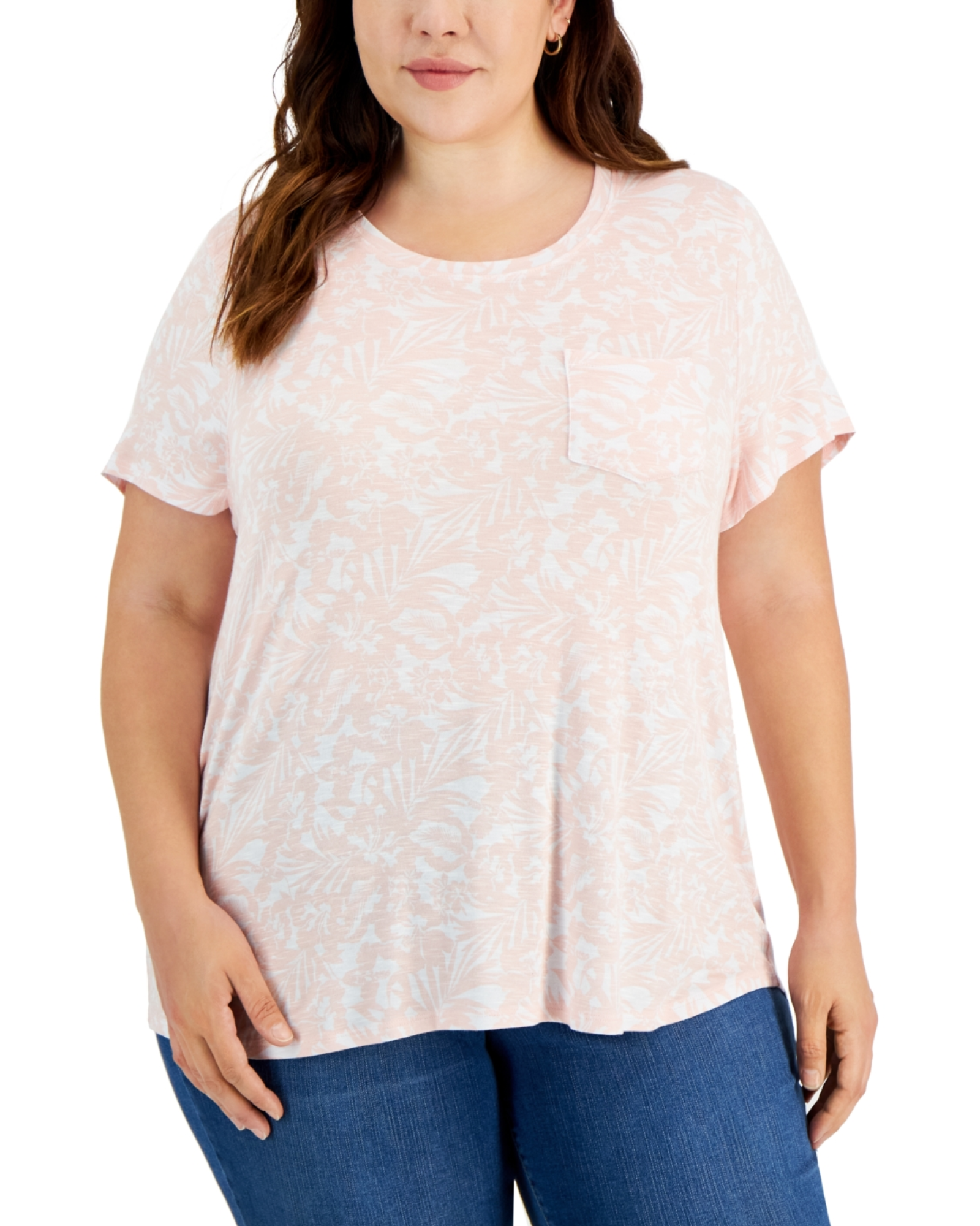 STYLE & CO. - Plus Size Draped T-Shirt Soft Shell