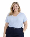 STYLE & CO. - Women’s Plus Size Micro Paisley Burnout V-Neck Top