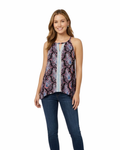 JPR STUDIO - Women’s Crochet Trim Sleeveless Paisley Top