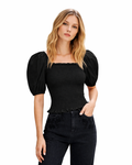 INC International Concepts - Women's Puff-Sleeve Smocked Top