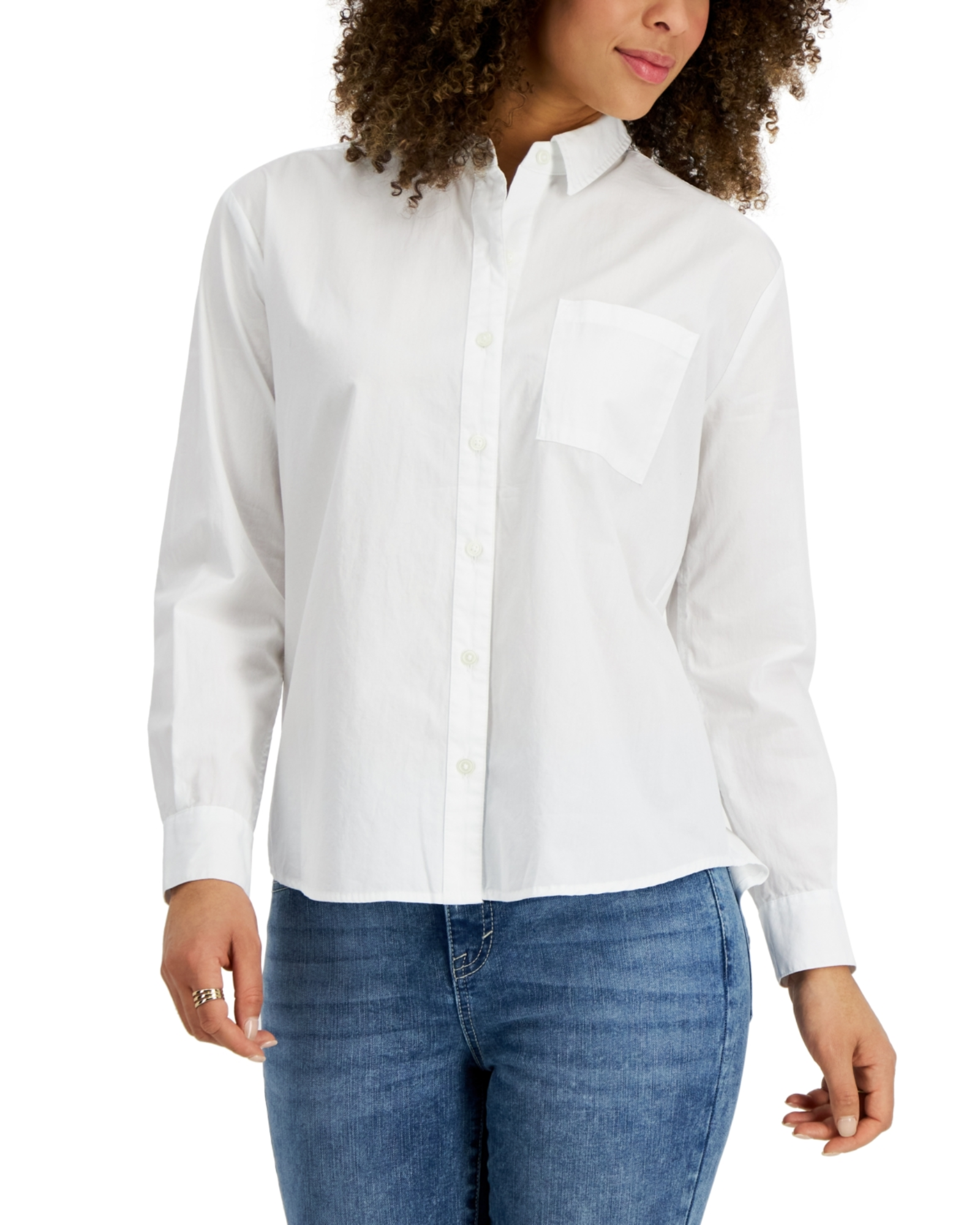 STYLE & CO. - Women’s Relaxed Fit Cotton Chambray Boyfriend Shirt
