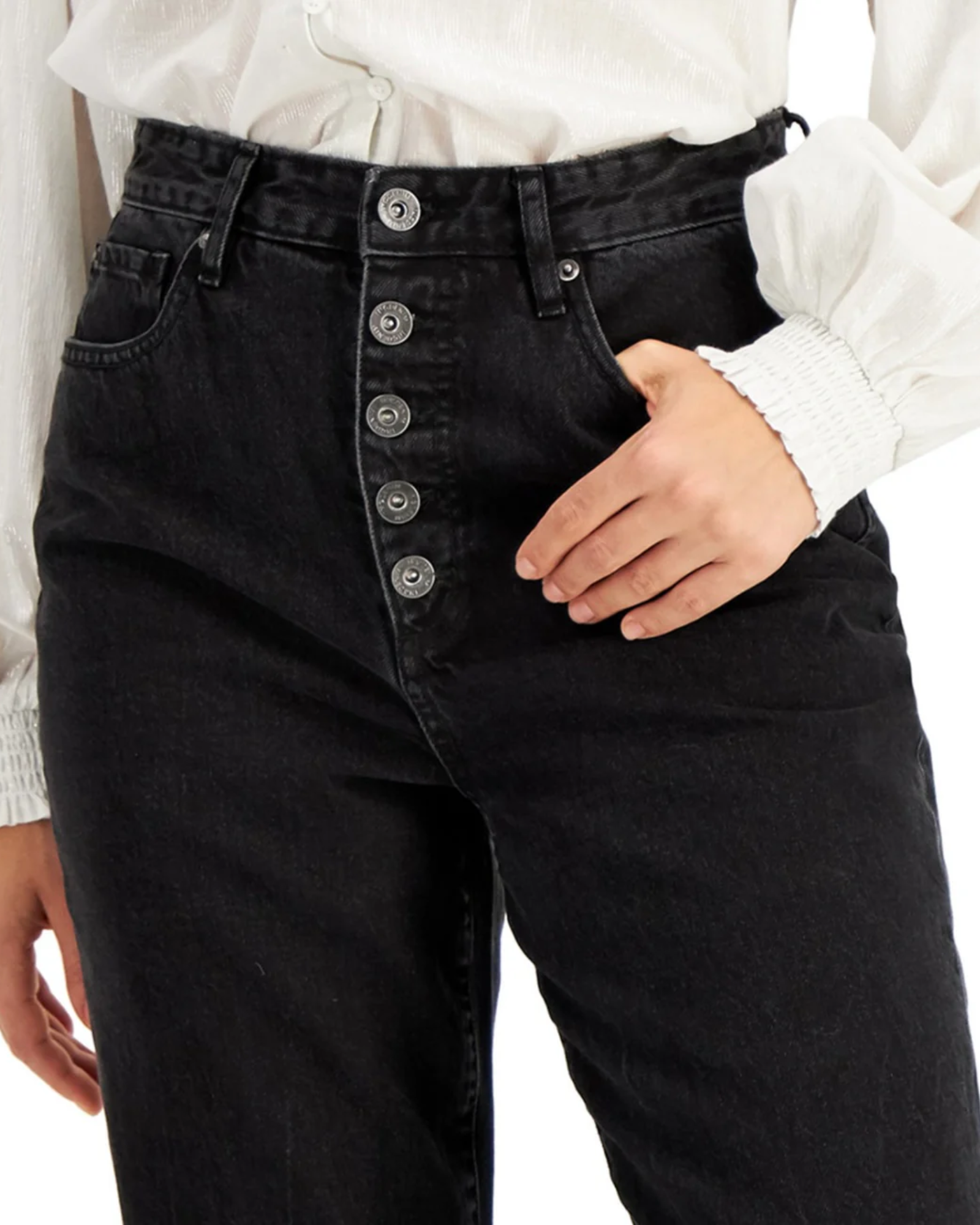 INC International Concepts - Women's High Rise Button-Fly Mom Jeans