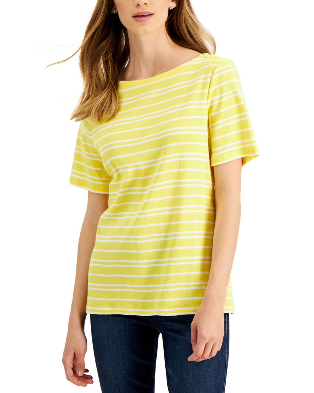 CHARTER CLUB - Women's Cotton Striped Top