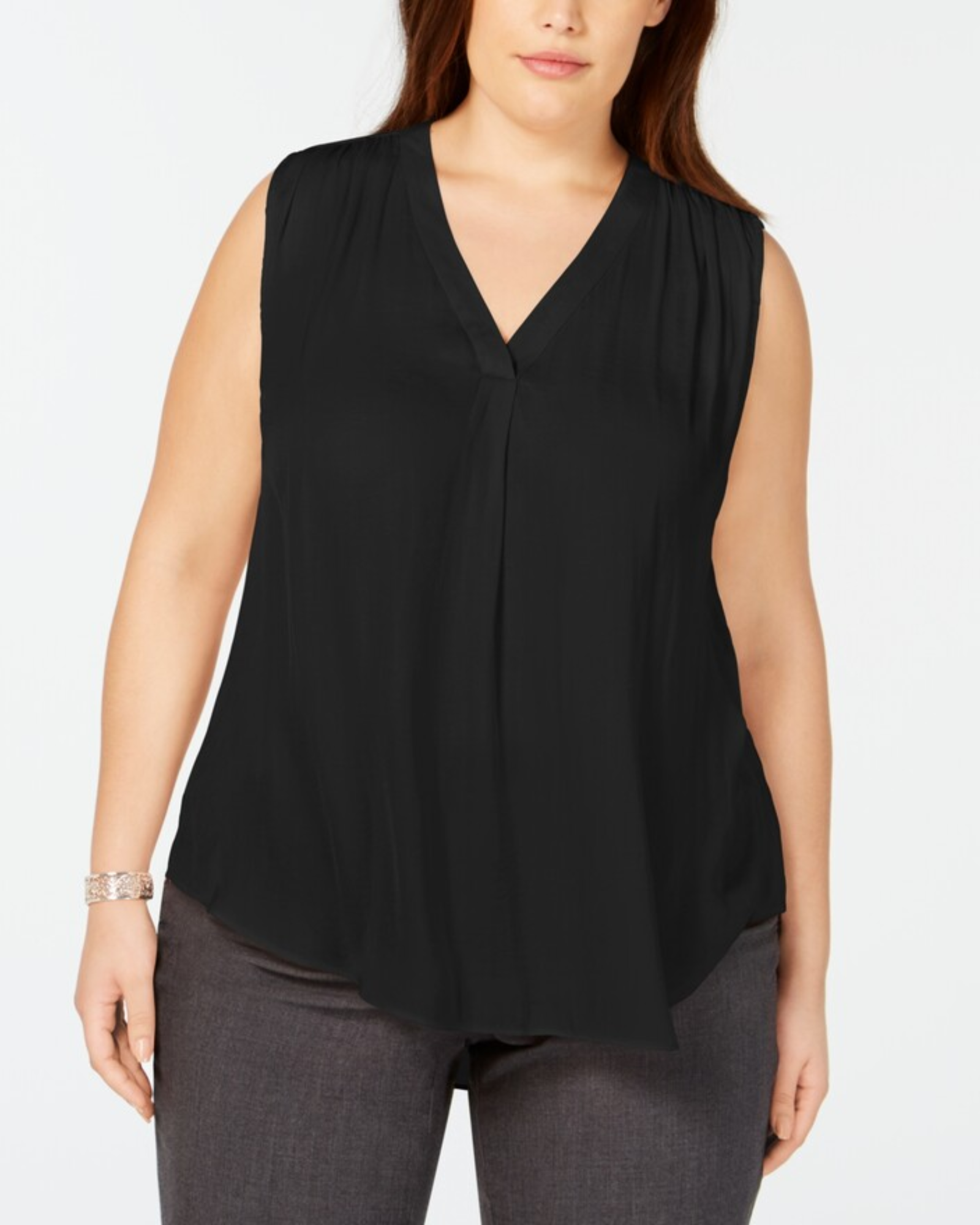ALFANI - Women Sleeveless Curved Hem Top